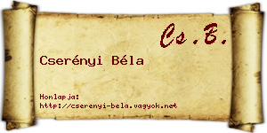 Cserényi Béla névjegykártya