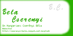 bela cserenyi business card